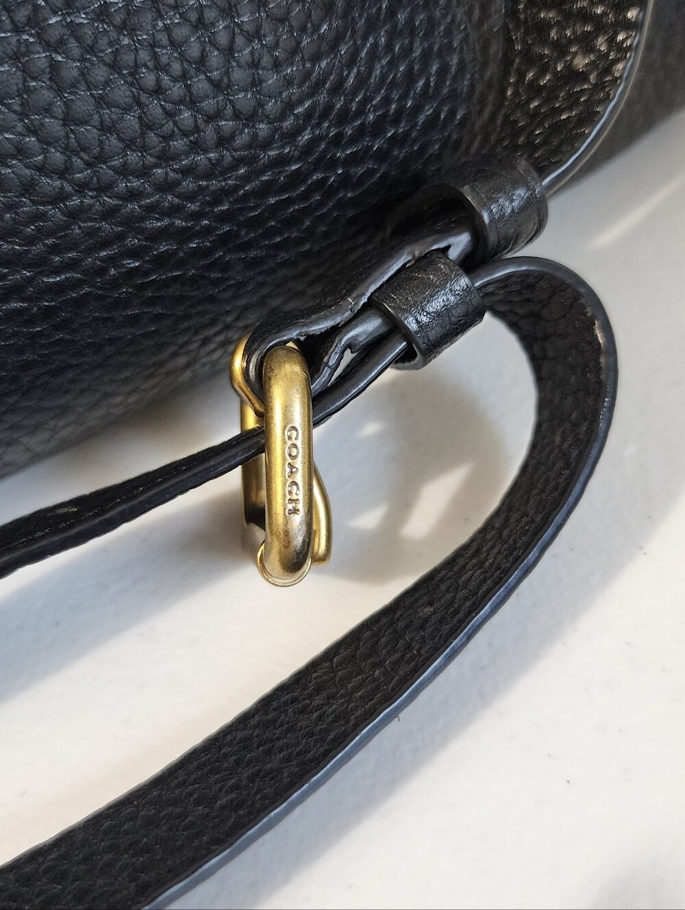 Coach Black Pebbled Leather Hobo with Gold-Tone Accents - Picture 5 of 8